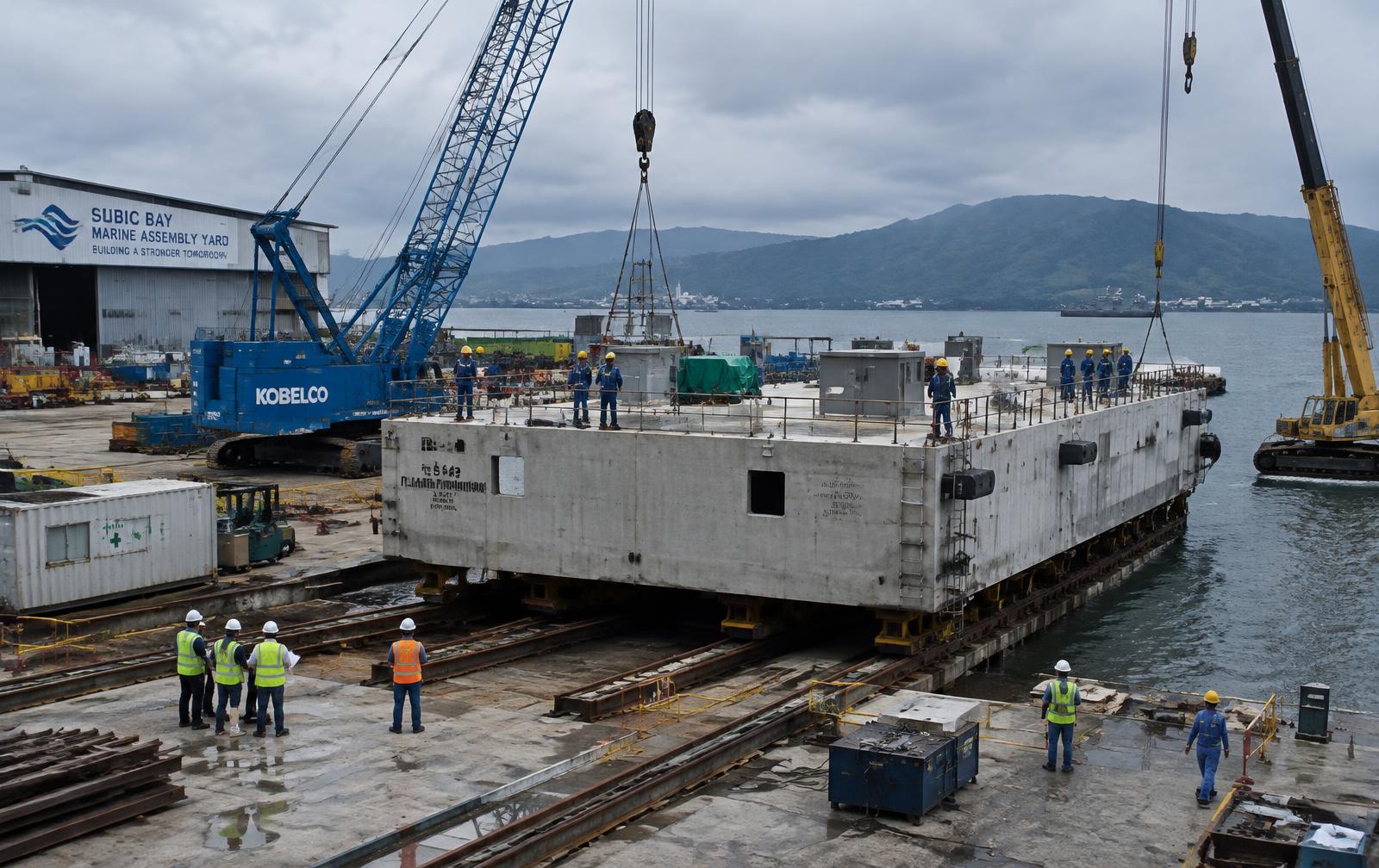 Floating module under assembly at a Subic Bay marine yard